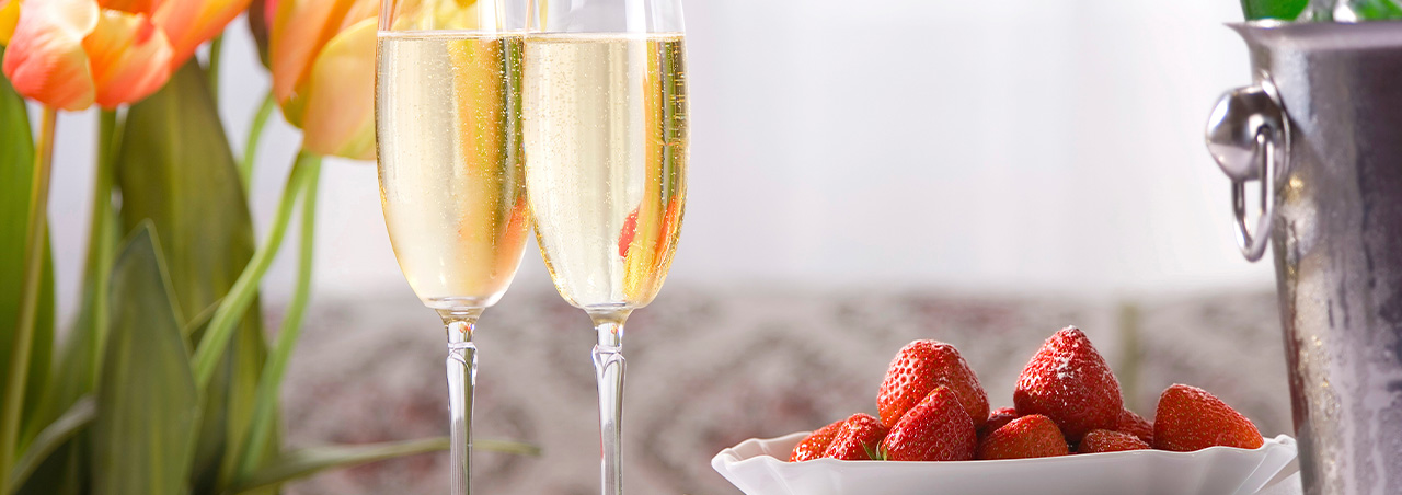 Champagner und Erdbeeren