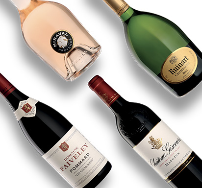 image avec des bouteilles de champagnes et de vins 