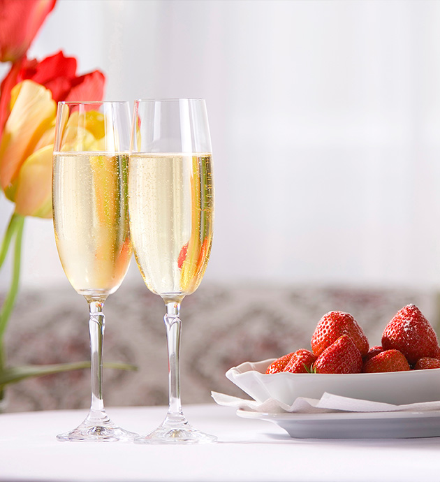 Champagner und Erdbeeren