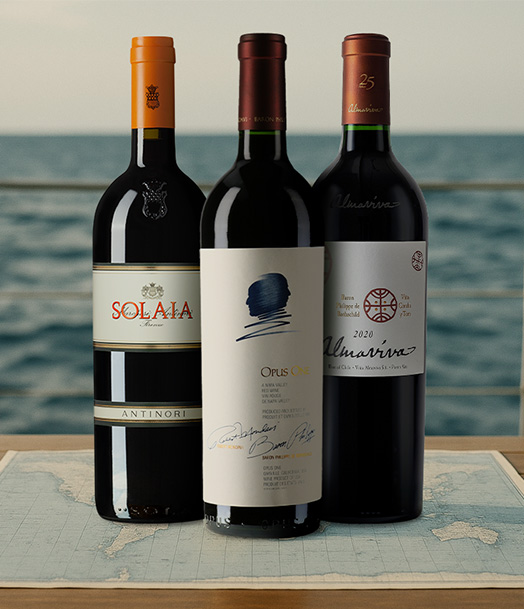 Three bottles with ocean view