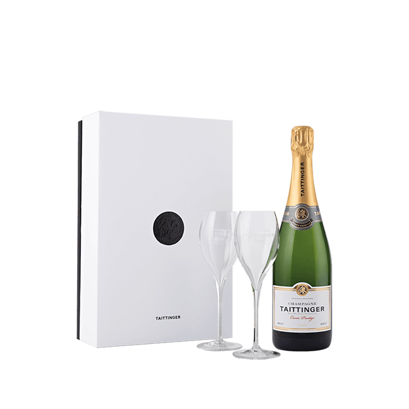 Taittinger : Coffret Paradoxe Prestige Brut + 2 flûtes Taittinger Millesima DE