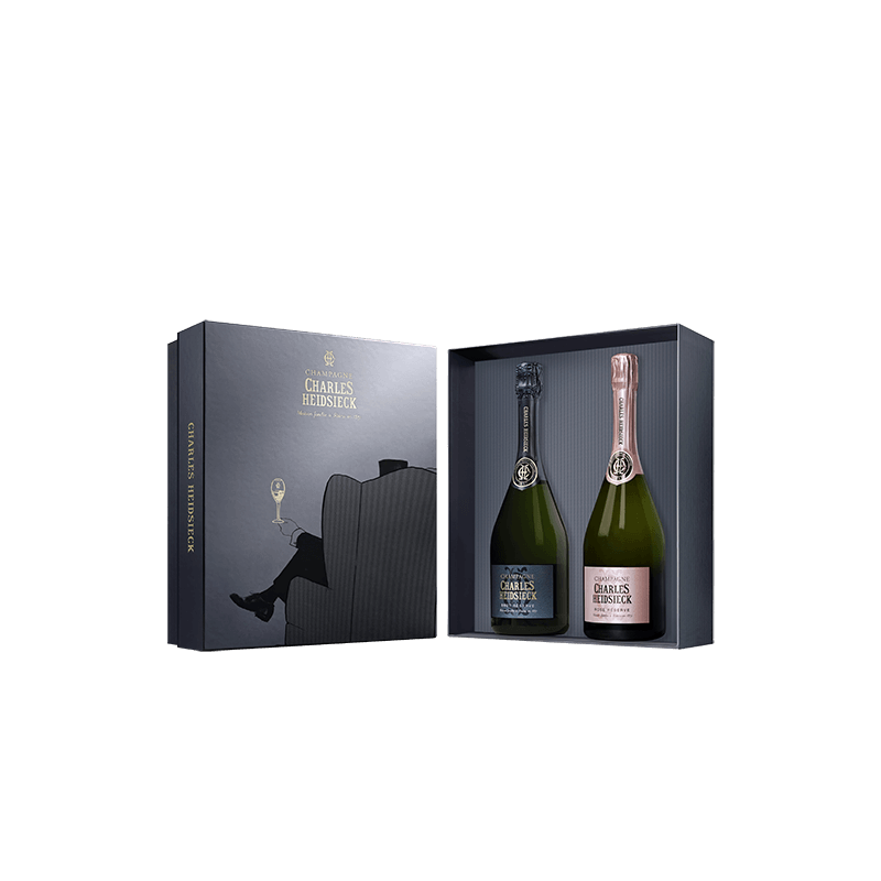 Charles Heidsieck : Coffret Armchair Brut + Rosé Réserve Charles Heidsieck Millesima DE