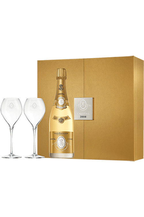 Buy Louis Roederer : Coffret Cristal et 2 Flutes 2008 Champagne