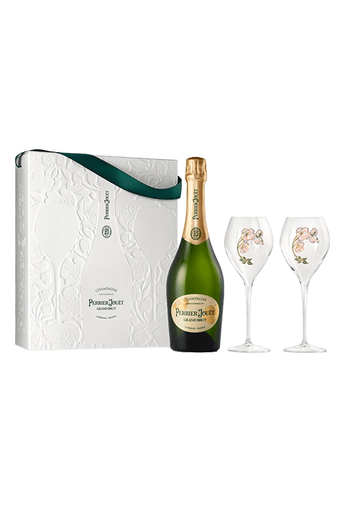 Perrier-Jouët : Coffret Grand Brut GreenBox + 2 Champagner flöten Perrier-Jouët Millesima DE