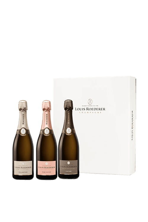 2014 Gift Roederer Vintage Rosé 2015 Box Collection 242, et Champagner Louis Vintage :