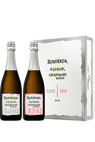 Louis Roederer : Coffret Brut Nature Et Brut Nature Rosé By Philippe Starck 2012 Funda De 2 Botellas