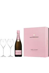 Louis Roederer : Coffret Rosé Vintage + 2 Flûtes 2016