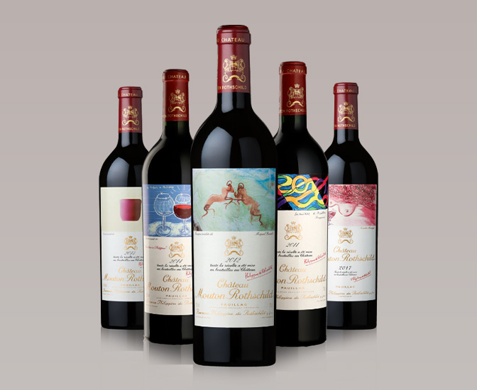 A bottle of wine Chateau Mouton Rothschild