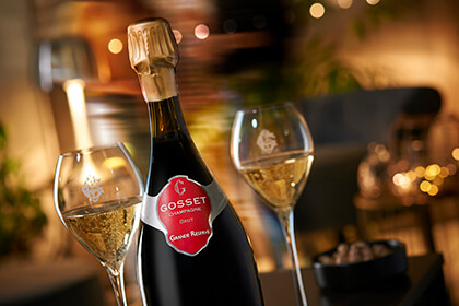 The unique Gosset Champagne bottle