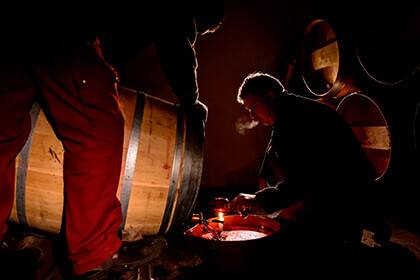 Bordeaux wines, Barrels at Chateau Giscours, Bordeaux wine making