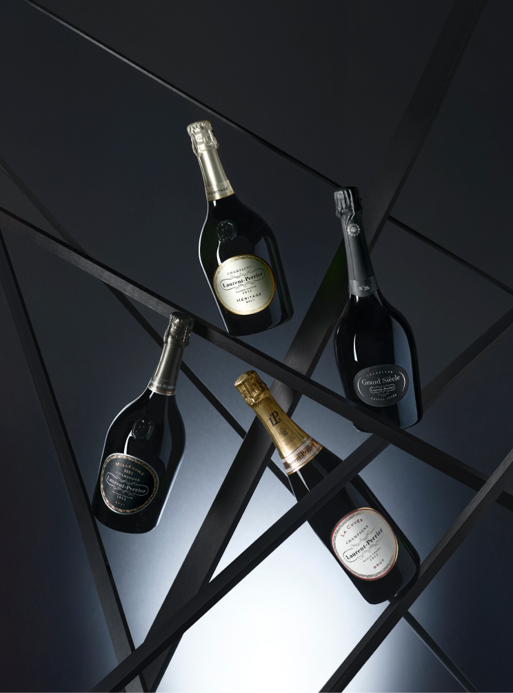 Quatres bouteilles de champagne Laurent-Perrier