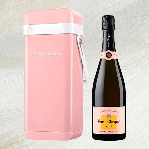 Eine Flasche Champagner Brut Rosé Cooler