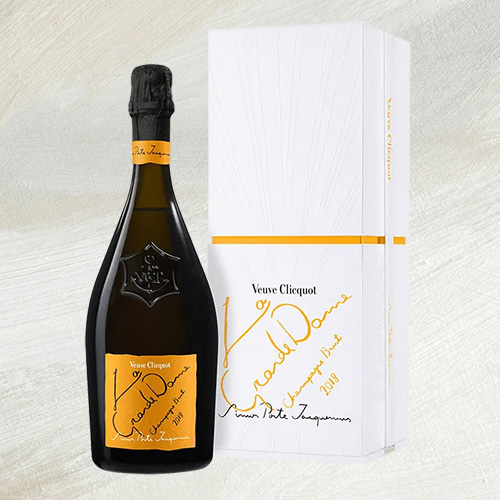A bottle of Champagne La Grande Dame by Simon Porte Jacquemus 2018
