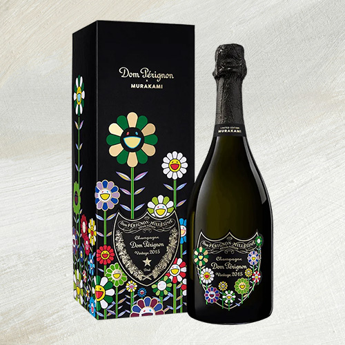 A bottle of champagne Dom Pérignon Vintage Takashi Murakami Limited Edition
