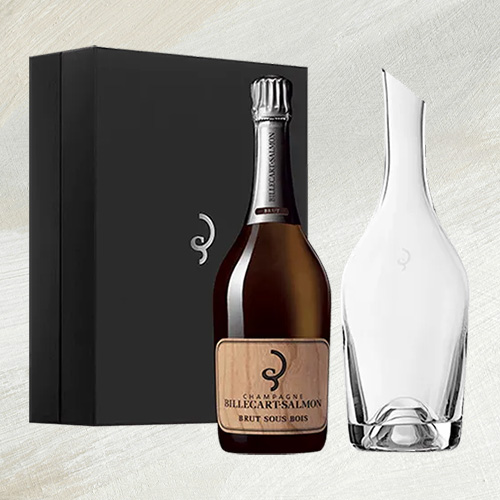 A bottle of champagne Billecart-Salmon Coffret Carafe Brut Sous Bois
