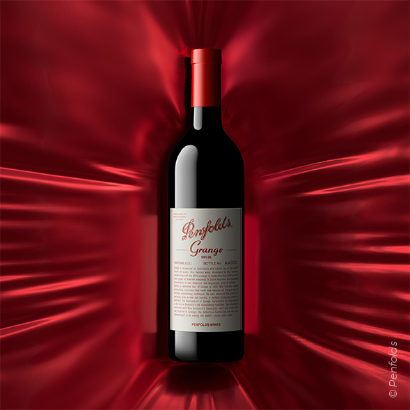 A bottle of wine Penfolds Grange 2021
