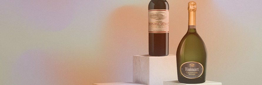 Deux magnums de vin rouge et champagne