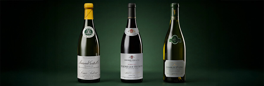Trois bouteilles de vins de bourgogne