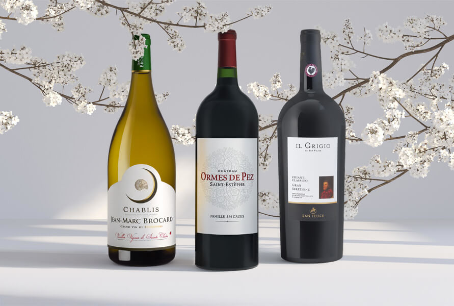 3 bottiglie di vino rosso