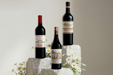 Three bottles of bordeaux wines