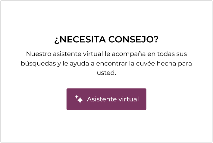 ¿Necesita consejo? Nuestro asistente virtual le acompaña en todas sus búsquedas y le ayuda a encontrar la cuvée hecha para usted.