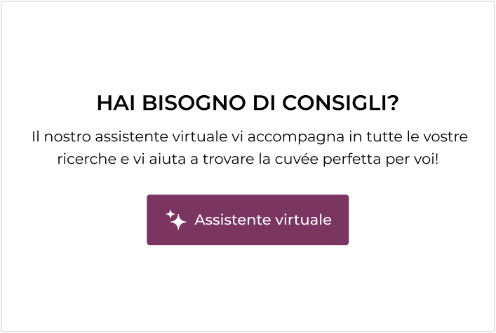 Hai bisogno di consigli?  Il nostro assistente virtuale vi accompagna in tutte le vostre ricerche e vi aiuta a trovare la cuvée perfetta per voi!