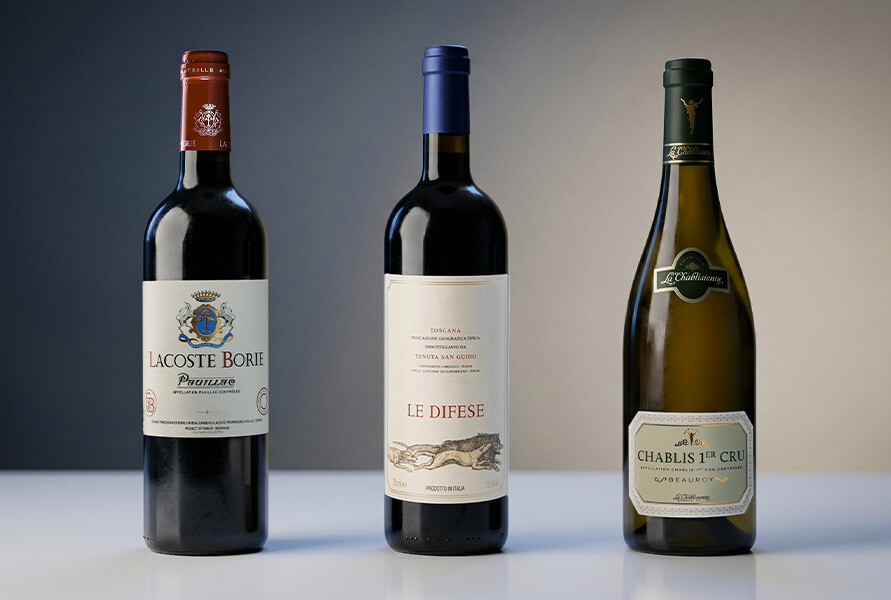 Three bottles of wines
