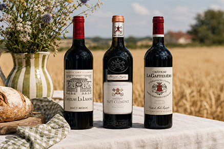 Auswahl an Weinen für das Angebot Bordeaux-Weine-SALE