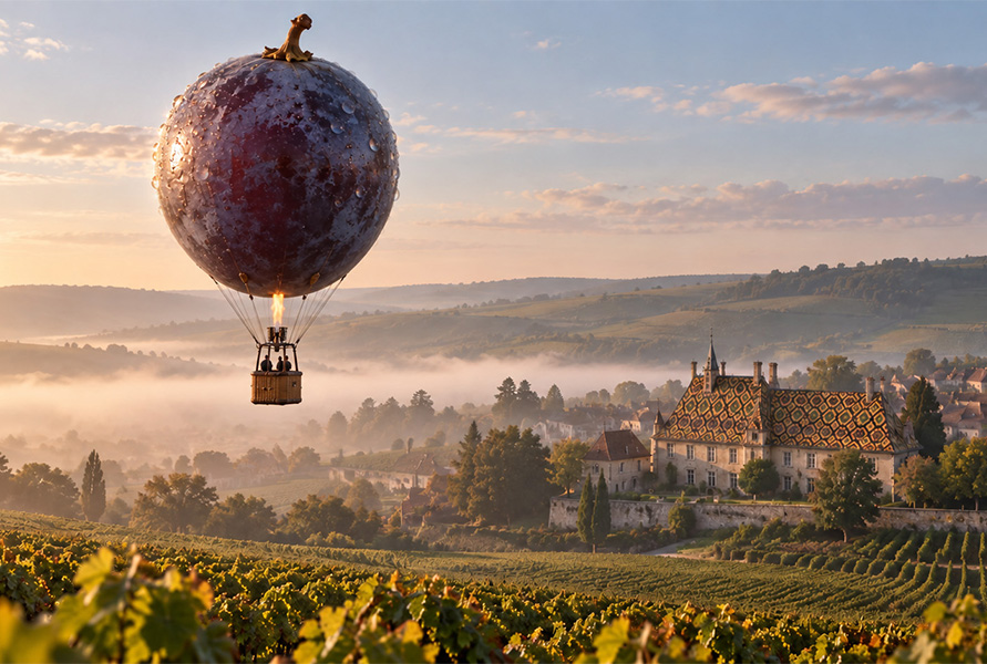 View of the Burgundy vineyards