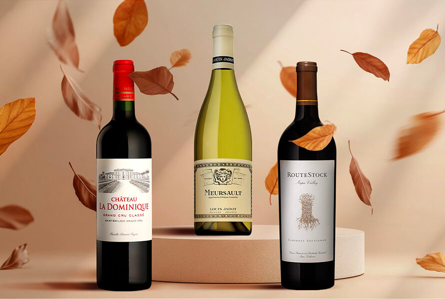 Three bottles of red wine