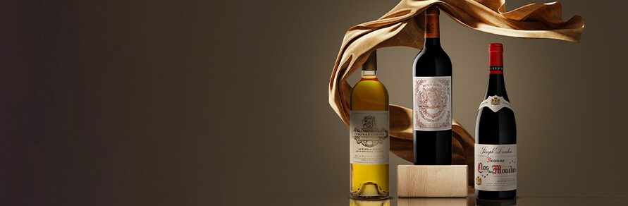 Three bottles of on a brown background