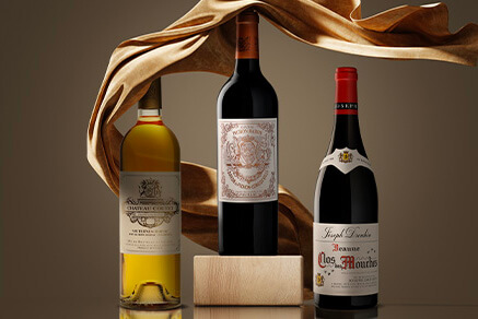 Three bottles of on a brown background