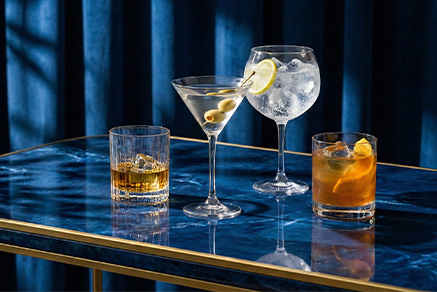 Glasses of cocktails