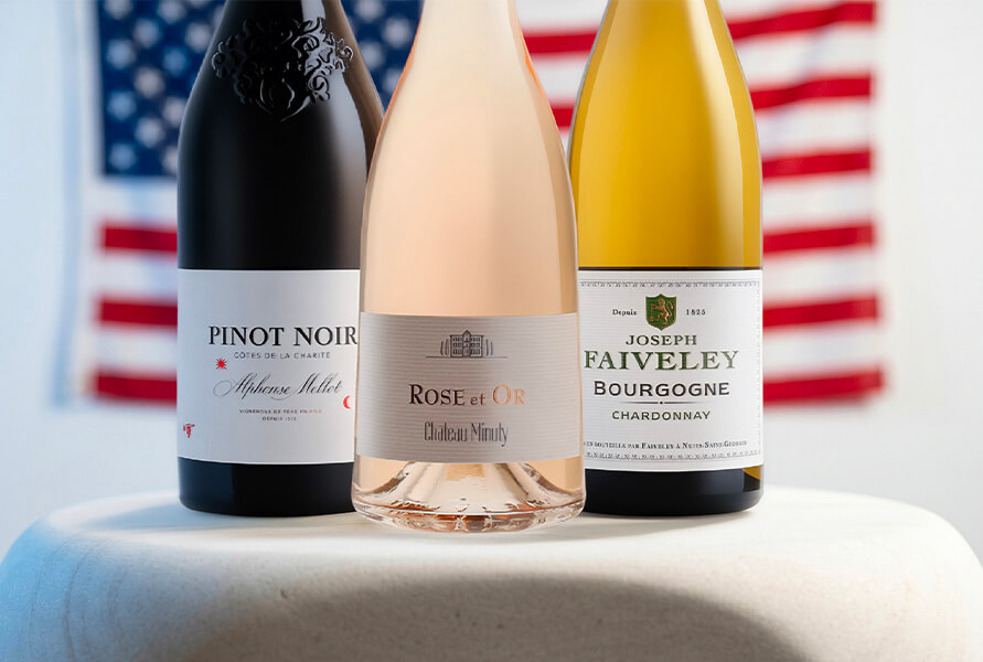 Three bottles with the american flag