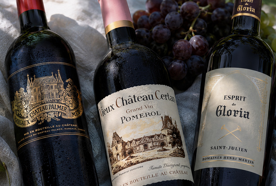 Bottles of Bordeaux wines - 10% off