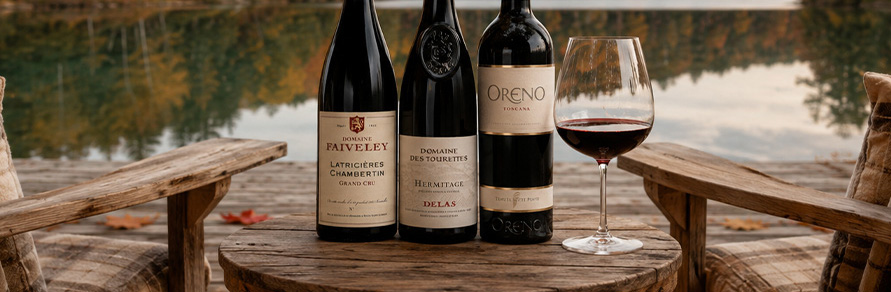 Bottles of wines for fall selection offer