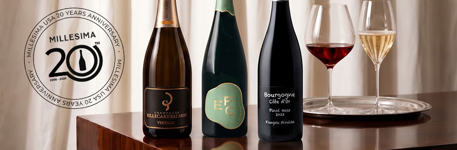 Bottles of champagne for the Millesima USA anniversary offer